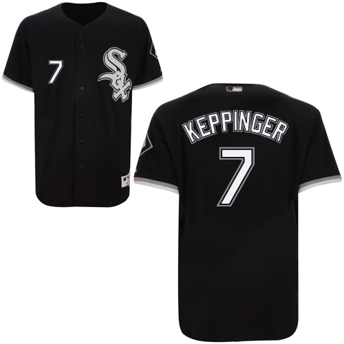 Jeff Keppinger #7 mlb Jersey-Chicago White Sox Women's Authentic Alternate Home Black Cool Base Baseball Jersey